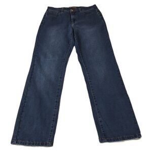 Vintage Womens Santana Mid Rise Straight Leg Jeans Size 10 Dark Blue Wash